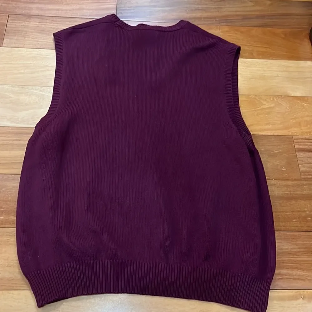 Land’s End Men's Cotton V-Neck Sweater Vest size L‎